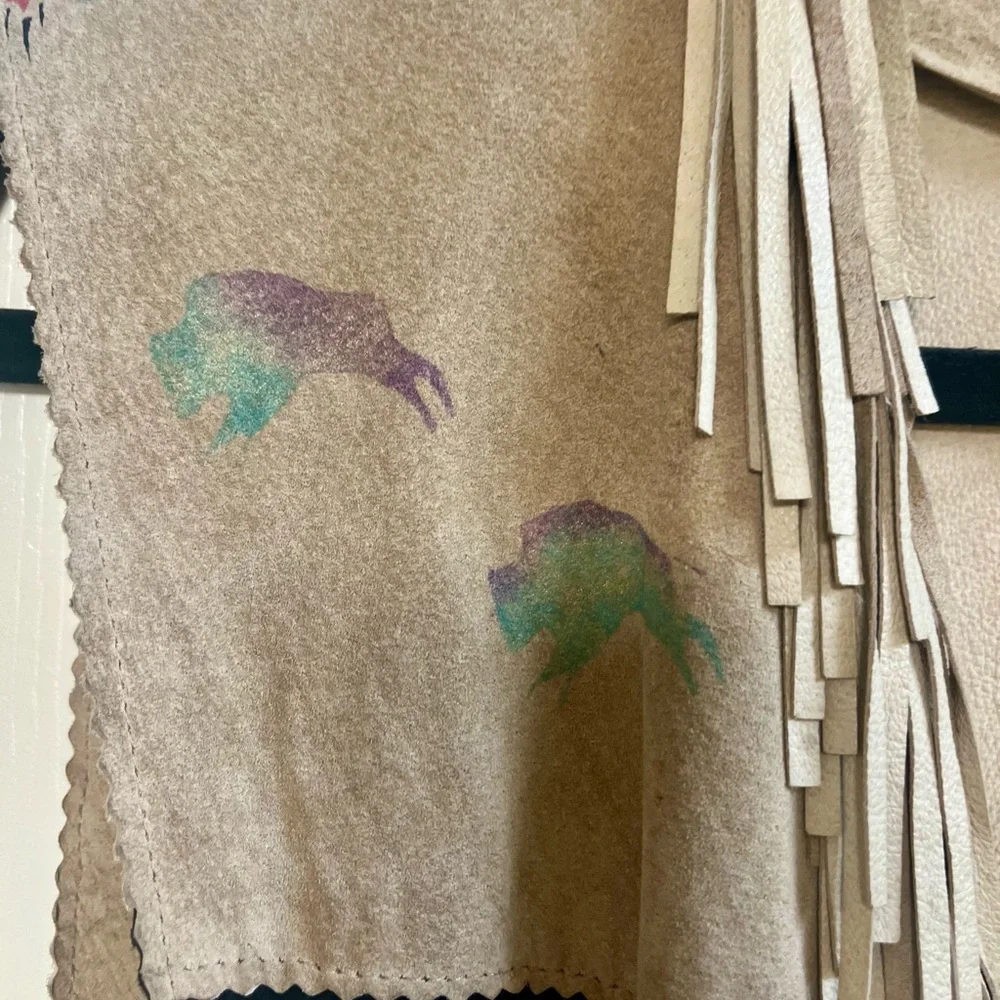 Hand painted fringe vest - Picture 2 of 7